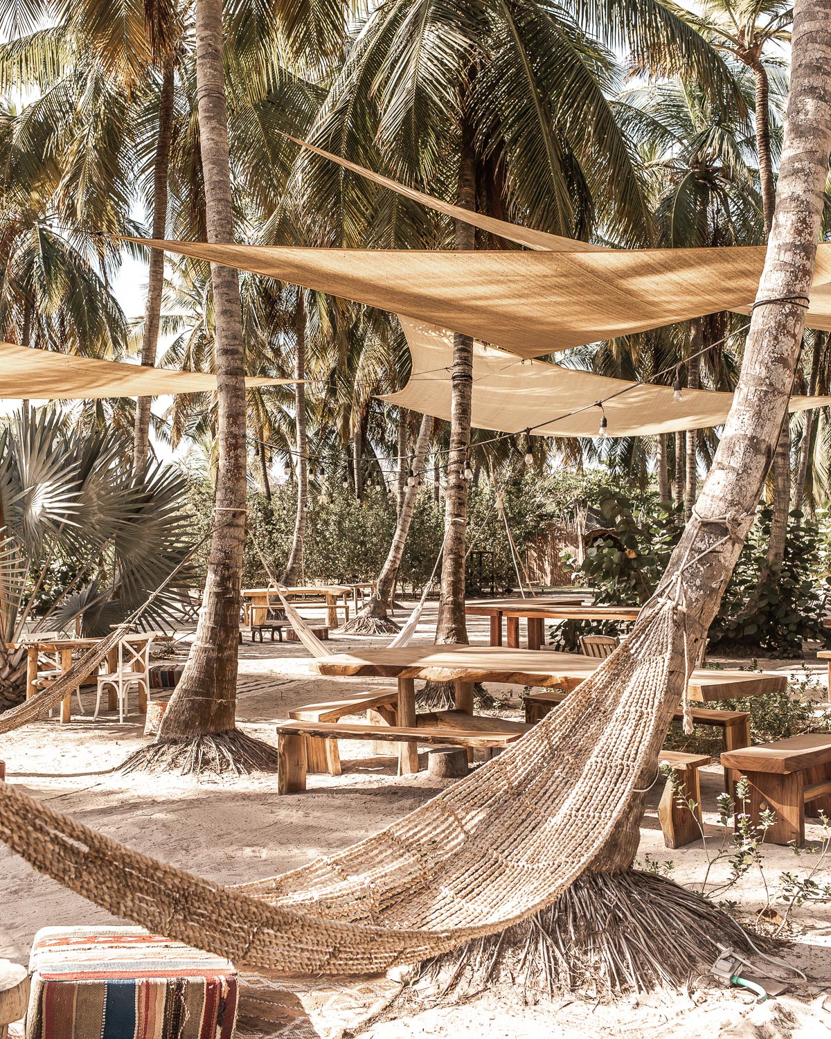 Hammock at the beach lounge at Eteka Beach Hotel - Cartagena, Colombia