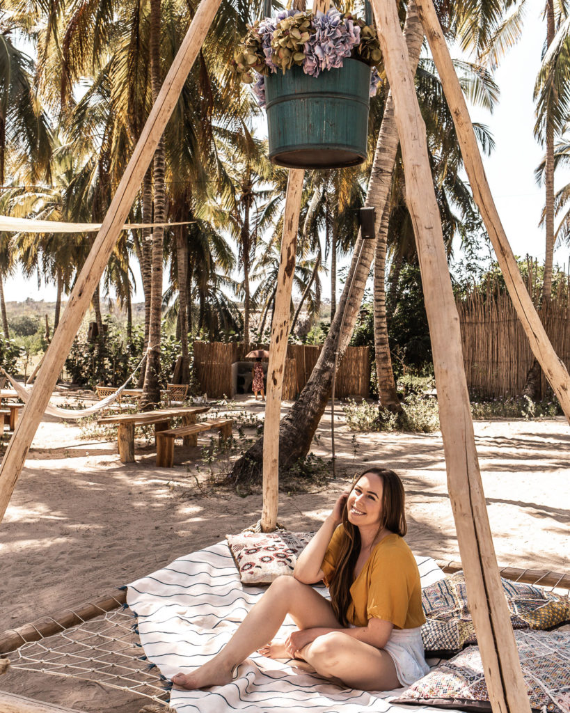 Bohemian-styled teepees on the beach of Eteka Beach Lounge & Hotel - Cartagena, Colombia