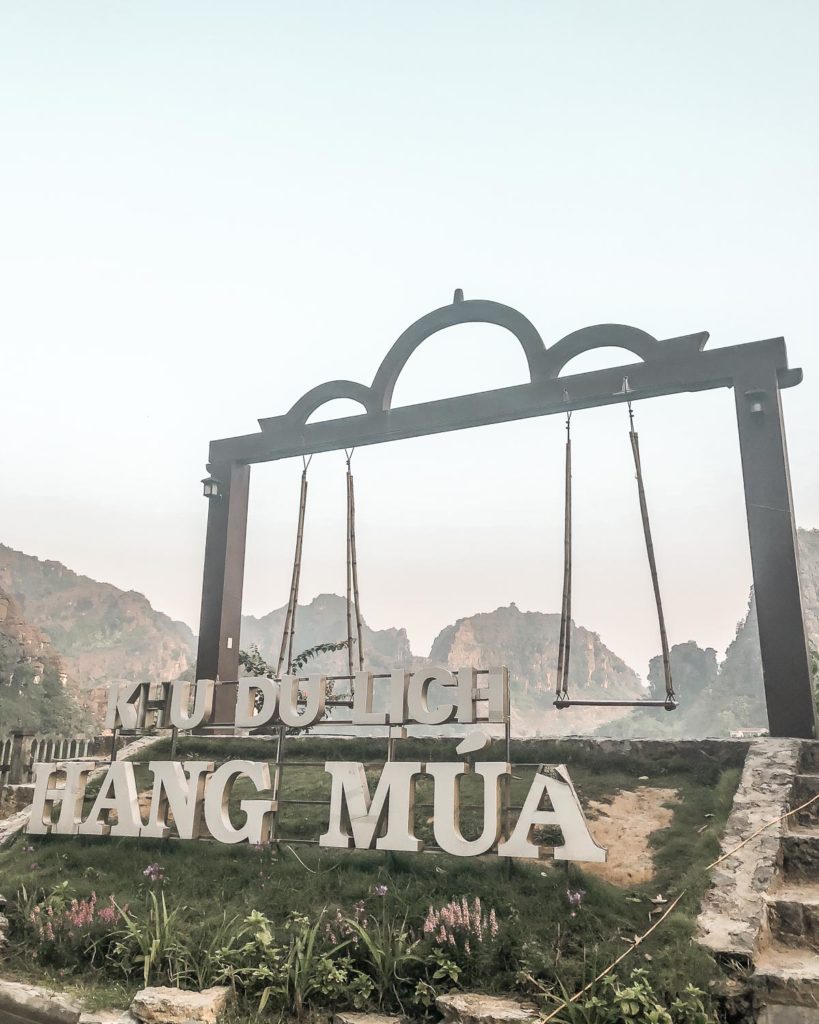 A sign at the entrance of the hike up the Hang Mua Caves - in Ninh Binh, Vietnam.