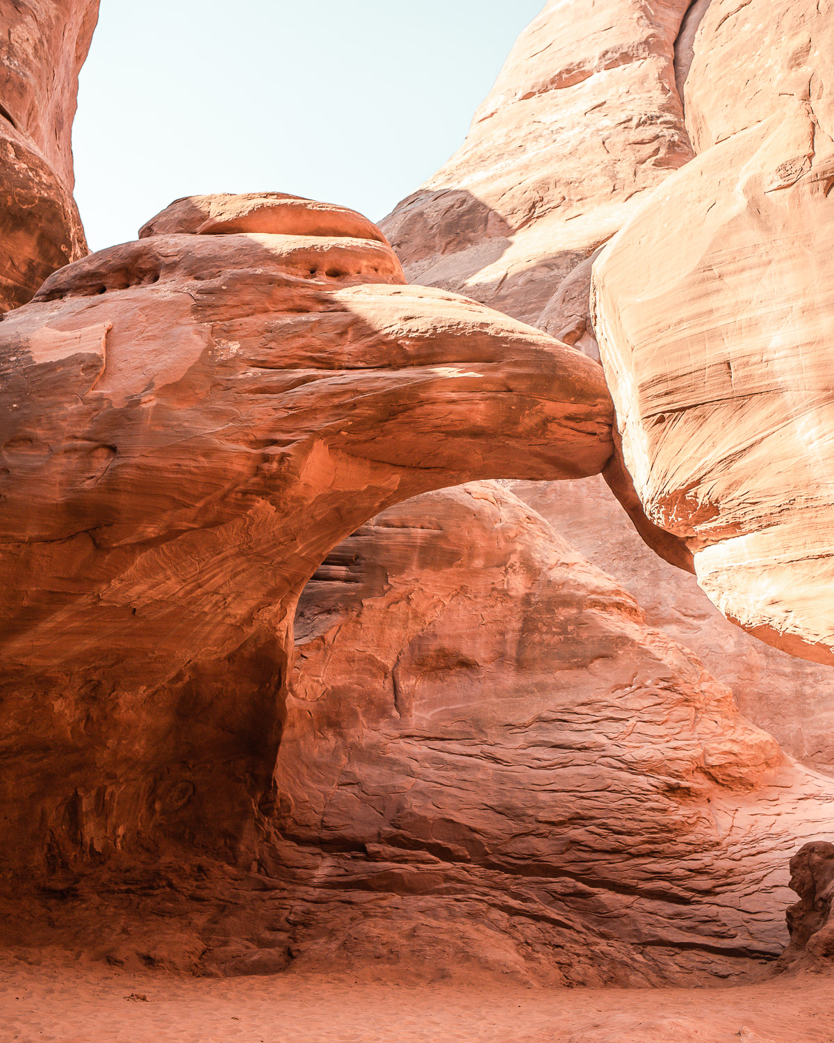 Sand Dune Arch pictured here is also known as one of the best hikes in Arches National Park.