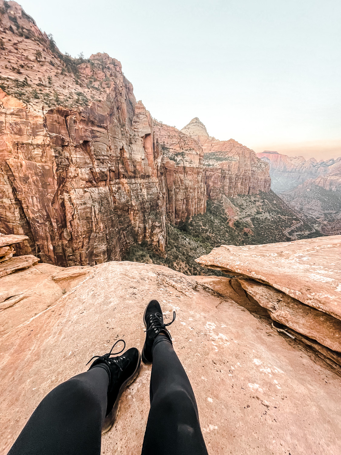 Zion Canyon Overlook Trail · Zion National Park · Sunrise view from the viewpoint at Canyon Overlook Trail in Zion National Park.