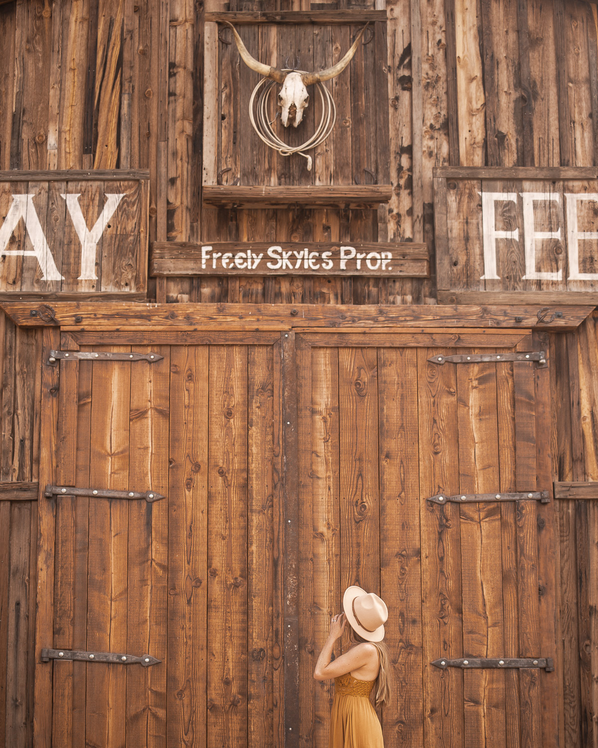 An old Western-style door located in Pioneertown, California - just 10 miles away from Joshua Tree National Park.